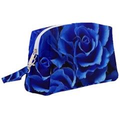 Blue Roses Flowers Plant Romance Blossom Bloom Nature Flora Petals Wristlet Pouch Bag (large) by Proyonanggan