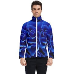 Blue Roses Flowers Plant Romance Blossom Bloom Nature Flora Petals Men s Bomber Jacket