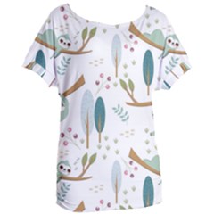 Pattern Sloth Woodland Women s Oversized T-shirt by Hannah976