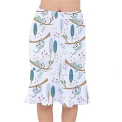 Pattern Sloth Woodland Short Mermaid Skirt by Hannah976