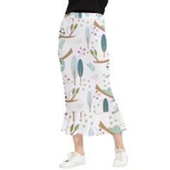 Pattern Sloth Woodland Maxi Fishtail Chiffon Skirt by Hannah976