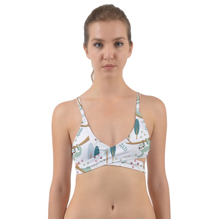 Pattern Sloth Woodland Wrap Around Bikini Top