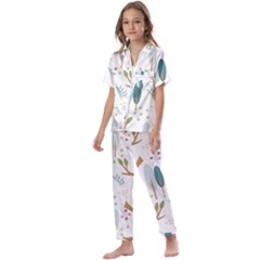 Pattern Sloth Woodland Kids  Satin Short Sleeve Pajamas Set by Hannah976