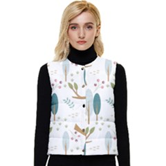 Pattern Sloth Woodland Women s Button Up Puffer Vest