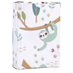 Pattern Sloth Woodland Playing Cards Single Design (rectangle) With Custom Box