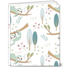 Pattern Sloth Woodland 8  X 10  Hardcover Notebook by Hannah976