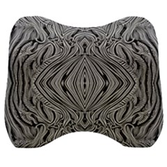 Black And White Pattern 1 Velour Head Support Cushion by 2607694