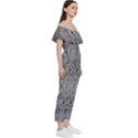 Black And White Pattern 1 Bardot Ruffle jumpsuit View3