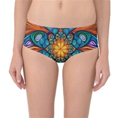 Pattern 2 Mid-waist Bikini Bottoms