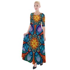 Pattern 2 Half Sleeves Maxi Dress by 2607694