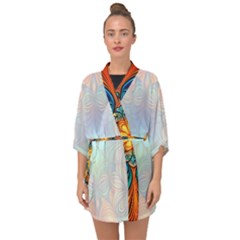 Pattern 2a Pattern 2 Half Sleeve Chiffon Kimono by 2607694