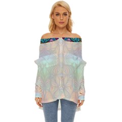 Pattern 2a Pattern 2 Off Shoulder Chiffon Pocket Shirt by 2607694