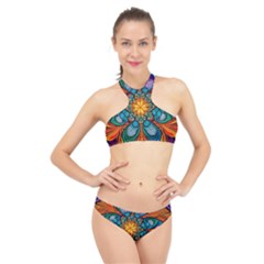 Pattern 2a Pattern 2 High Neck Bikini Set by 2607694