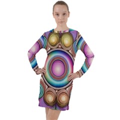 Pattern 3 Long Sleeve Hoodie Dress