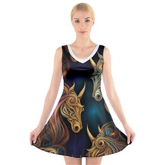 Pattern 5 V-neck Sleeveless Dress by 2607694a