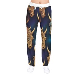 Pattern 5 Women Velvet Drawstring Pants