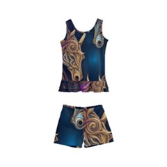 Pattern With Horses Kids  Boyleg Swimsuit