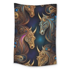 Pattern With Horses Large Tapestry