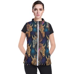 Pattern With Horses Women s Puffer Vest