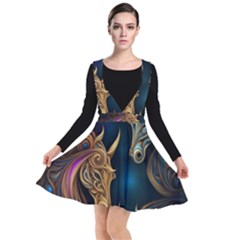 Pattern With Horses Plunge Pinafore Dress by 2607694a