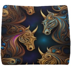 Pattern With Horses Seat Cushion by 2607694a