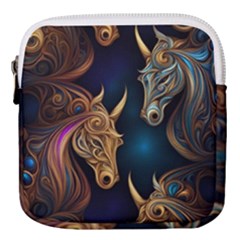 Pattern With Horses Mini Square Pouch by 2607694a