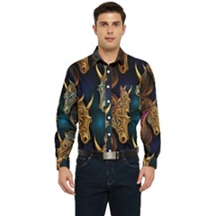 Pattern With Horses Men s Long Sleeve Pocket Shirt 