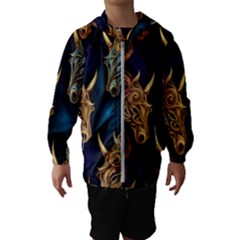 Pattern With Horses Kids  Hooded Windbreaker