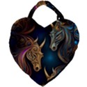 pattern with horses Giant Heart Shaped Tote View1