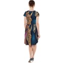 pattern with horses Cap Sleeve Midi Dress With Pockets View2