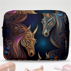 Pattern With Horses Make Up Pouch (large)