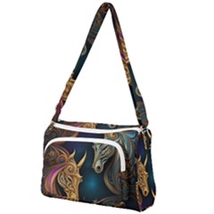 Pattern With Horses Front Pocket Crossbody Bag by 2607694a