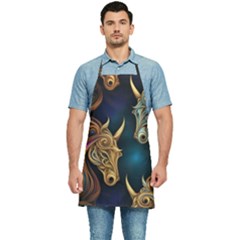 Pattern With Horses Kitchen Apron