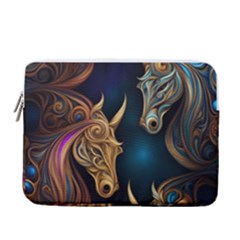 Pattern With Horses 13  Vertical Laptop Sleeve Case With Pocket