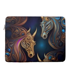 Pattern With Horses 15  Vertical Laptop Sleeve Case With Pocket by 2607694a