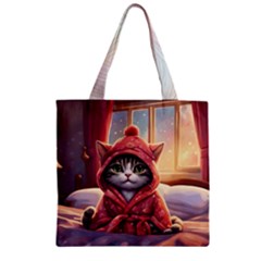 Cat 2 Zipper Grocery Tote Bag by 2607694a