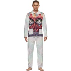 Cat 2 Men s Long Sleeve Velvet Pocket Pajamas Set