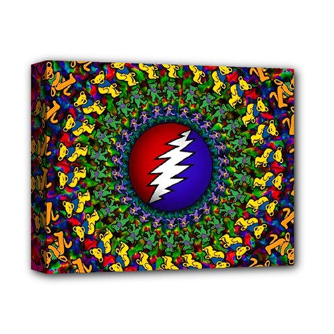 Grateful Dead Bear Pattern Deluxe Canvas 14  X 11  (stretched)