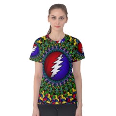 Grateful Dead Bear Pattern Women s Cotton T-shirt