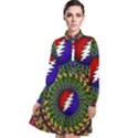 Grateful Dead Bear Pattern Long Sleeve Chiffon Shirt Dress View1