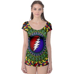 Grateful Dead Bear Pattern Boyleg Leotard 