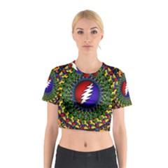 Grateful Dead Bear Pattern Cotton Crop Top