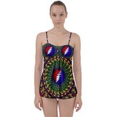 Grateful Dead Bear Pattern Babydoll Tankini Set