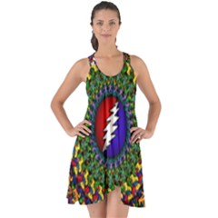 Grateful Dead Bear Pattern Show Some Back Chiffon Dress