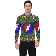 Grateful Dead Bear Pattern Men s Long Sleeve Rash Guard by Maspions