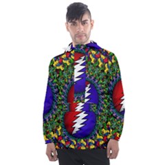 Grateful Dead Bear Pattern Men s Front Pocket Pullover Windbreaker