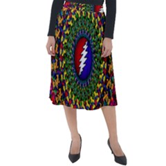 Grateful Dead Bear Pattern Classic Velour Midi Skirt 