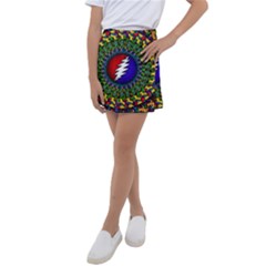 Grateful Dead Bear Pattern Kids  Tennis Skirt