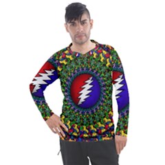 Grateful Dead Bear Pattern Men s Pique Long Sleeve T-shirt