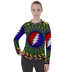 Grateful Dead Bear Pattern Women s Pique Long Sleeve T-shirt